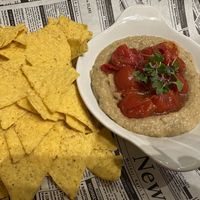 Eggplant dip - heavy on cumin, but the roasted tomatoes balance it out    at Street & Soul in Toledo