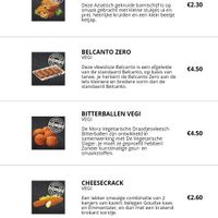 Menu veggie opties at Frituur 't Krokantje in Vrasene