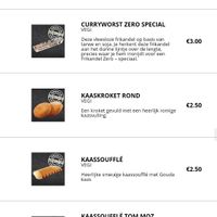 Menu veggie opties at Frituur 't Krokantje in Vrasene