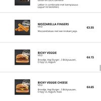 Menu veggie opties at Frituur 't Krokantje in Vrasene