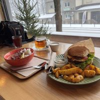Red curry and vegan burger  at Las in Zakopane