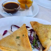 Vegetable samosas at Dawat in Tavira