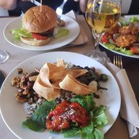 Vegan Burger, vegan Poke Bowl & vegan falafel plate at The World Family in Finisterre