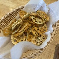 Fried lotus root  at KOMEDA is in Tokyo