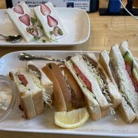 Soy meat lemon sandwich and a fruit sandwich   at KOMEDA is in Tokyo