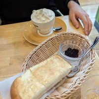 Cocoa and toast at KOMEDA is in Tokyo
