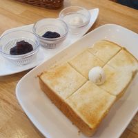 Toast with soy butter and jam at KOMEDA is in Tokyo
