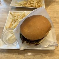 Huge burger and wasabi mayo   at KOMEDA is in Tokyo