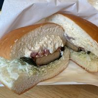 Tartar Wasabi burger  at KOMEDA is in Tokyo