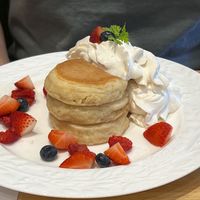 Pancakes with fruit  at KOMEDA is in Tokyo