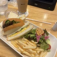 “Mixed” sandwich - not quite sure what was in it 😅  at KOMEDA is in Tokyo