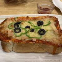 Pizza toast - yum  #Veganuary at KOMEDA is in Tokyo