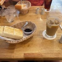 Iced coffee with toast  at KOMEDA is in Tokyo