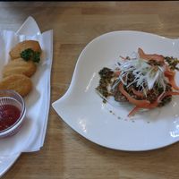 Soy cream croquet, and fried soymeat at KOMEDA is in Tokyo