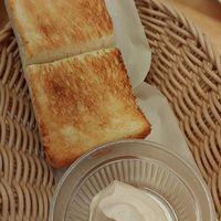 Half toast with soy cream cheese at KOMEDA is in Tokyo
