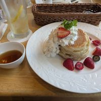 Fruit pancakes at KOMEDA is in Tokyo