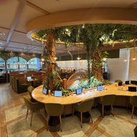 Lots of different seating optionss  at KOMEDA is in Tokyo