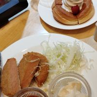 Pork cutlets and pastry with ice cream at KOMEDA is in Tokyo