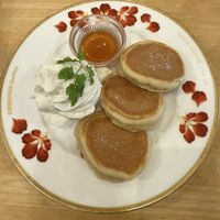 pancake with maple syrup   at KOMEDA is in Tokyo