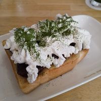 Read bean and matcha toast at KOMEDA is in Tokyo