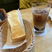 The coffee and toast - yum    at KOMEDA is in Tokyo