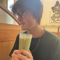 Iced matcha latte  at KOMEDA is in Tokyo