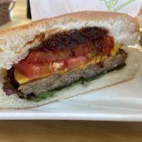 The burger was so juicy and yummy! 🍔🍅  at KOMEDA is in Tokyo