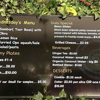 Yummy plate menu changes each day at Yummy's Vegan Takeout and Bakery in Stone Mountain