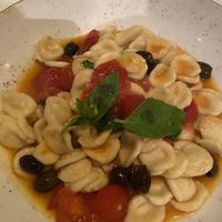 Vegan pasta dish with olives and tomatoes   at Antichi Sapori in Basel