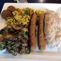 Plate selected from vegan buffet at Wise Cicada Wholefood Cafe in Auckland