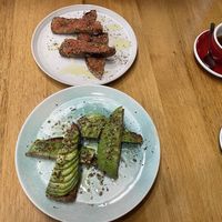 Tomato and avocado toasts  at Cafe Noti in Mallorca