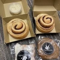Plain cinnamon roll and other assortment of sweets  at Cinnaholic in Addison