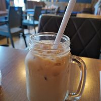 Iced latte with oat milk at Copper Pot in Sheffield