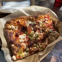 Vegan Pesto Slab with tapioca ricotta! (Regular menu item) at Slab Sicilian Street Food in Portland