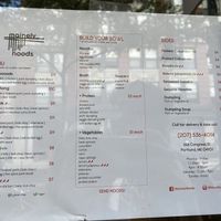 Menu posted outside! Check out the labeled vegan options! at Mainely Noods in Portland