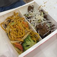 mongolian beef with low mein  at VeGreen 2 Go in Duluth