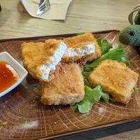 Crispy tofu with sweet chilli sauce at Loving Hut in Reykjavik