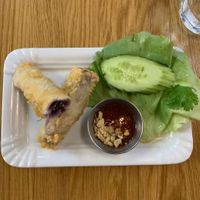 Vegan spring rolls at Pumpui in Vienna