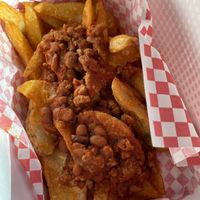 Chili cheese fries (cheese on bottom)  at Cafe 1610 in Dayton