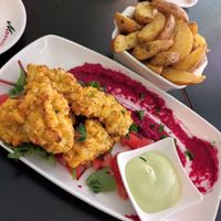 The sweetcorn fritters with wedges at Plas Llanelly House in Llanelli