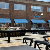 View from the patio of Wild Hare  at River Market Co-op in Stillwater