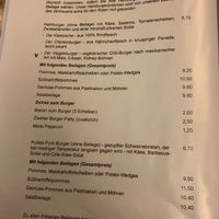 Menu at Roter Hof in Flensburg