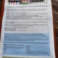 Menu (2of2) at Cafe 4 Eden in Penrith