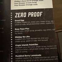 Zero Alcohol drinks menu  at Beertown in Guelph