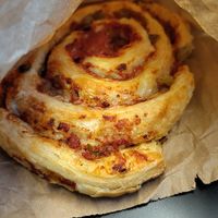 Vegan pizza roll at denn's Biomarkt in Wurzburg