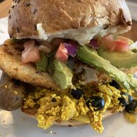 Vegan Breakfast Sandwich up close  at PS Green Express in Fort Lauderdale