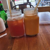 Ginger carrot juice and a kombucha at PS Green Express in Fort Lauderdale