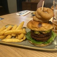 Vegan burger  at The Three Horseshoes in Alton