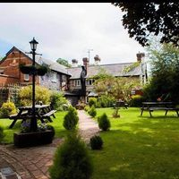 Pub garden at The Three Horseshoes in Alton