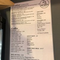 Menu breakfast  at 23 Seats in Dundalk